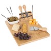 Hastings Home 9-piece Bamboo Cheese Serving Tray Set with Stainless Steel Cutlery and Dip Dish, Charcuterie Board 805064WSX